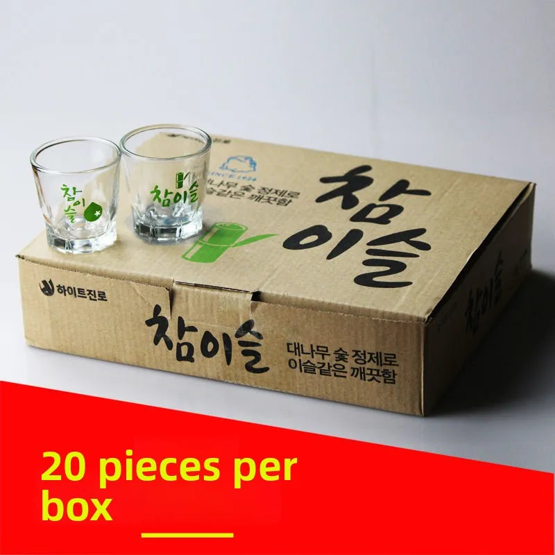 Bamboo Glass Soju Cup 60ml Octagonal Borosilicate