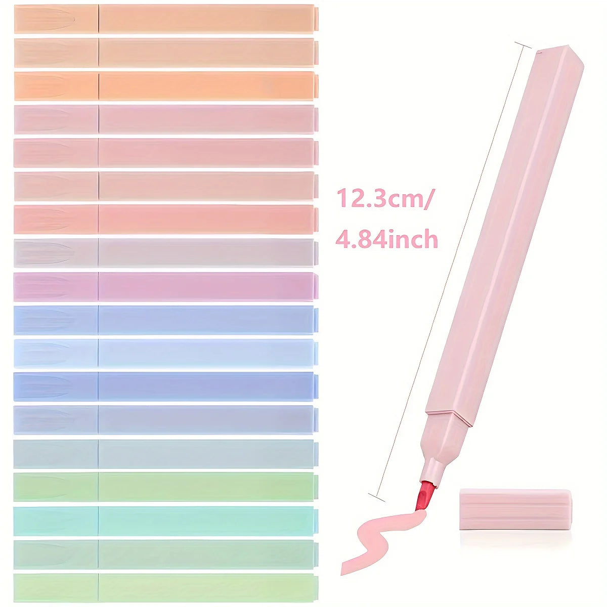 12PCS Soft Pastel Highlighters, Non-Bleed Marker Pens, Cute Aesthetic Colors, Great for Student Notes, Journaling&Study Planning