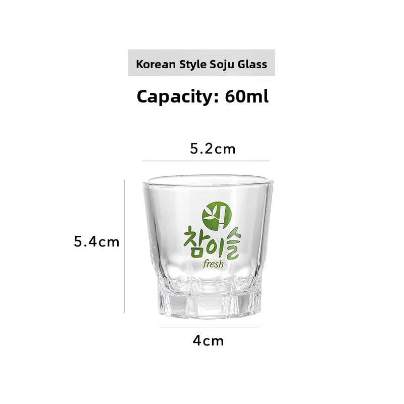 Bamboo Glass Soju Cup 60ml Octagonal Borosilicate