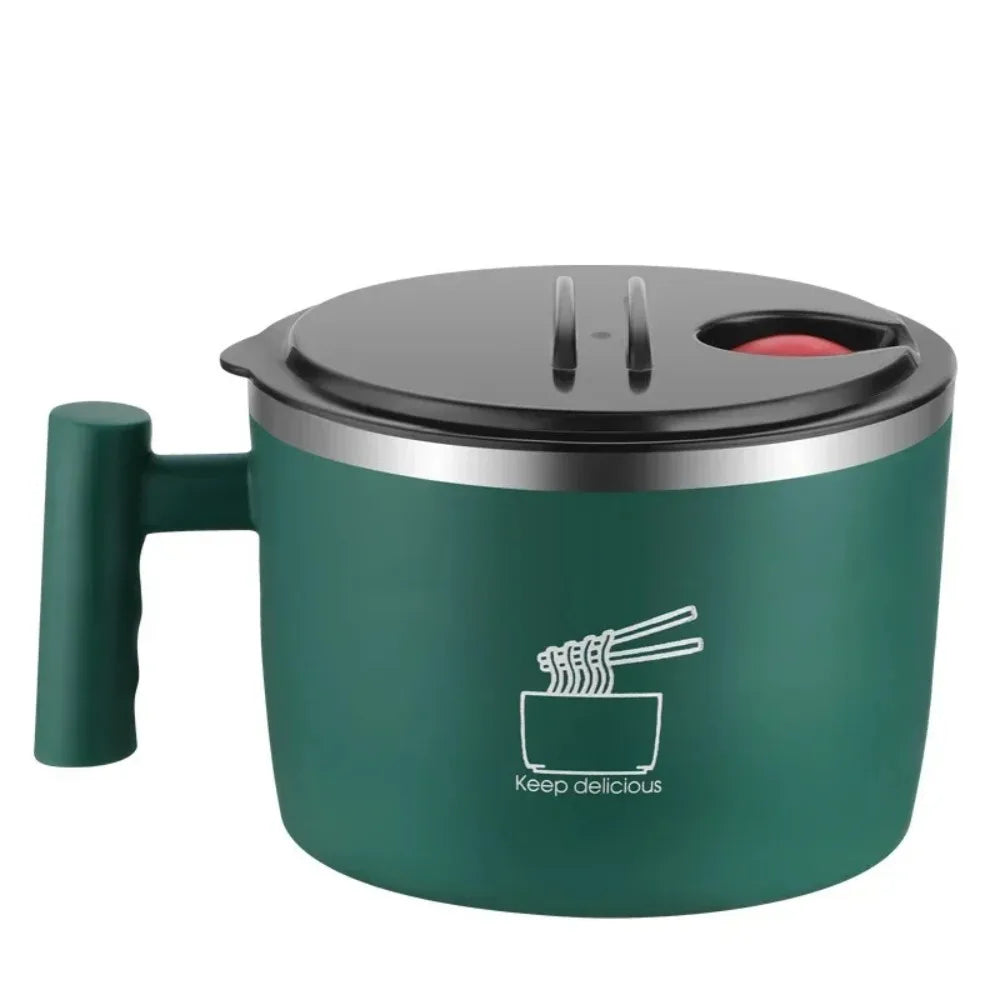1L Stainless Steel Ramen Noodle Bowl with Lid Handle