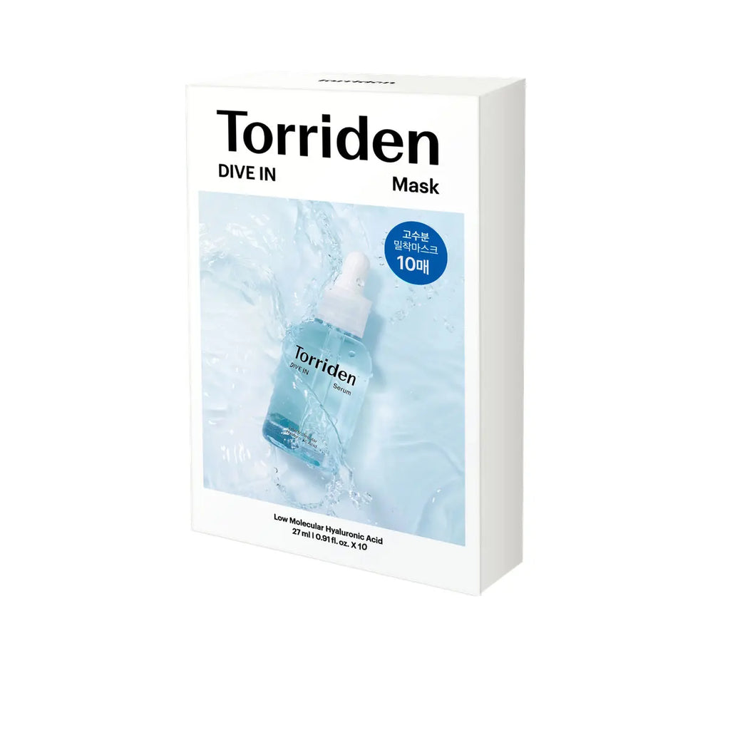 Torriden DIVE-IN Hyaluronic Acid Facial Sheet Masks 10pcs,Thin&Skin-Conforming,Deeply Moisturizing,Korean Skincare,Korean Makeup