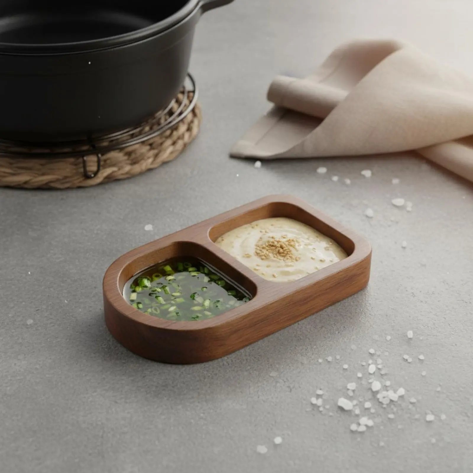 Korean Wooden Divided Bowl