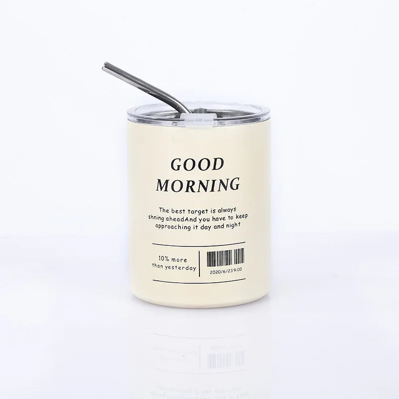 600ml Stainless Steel Insulated Coffee Tumbler with Straw