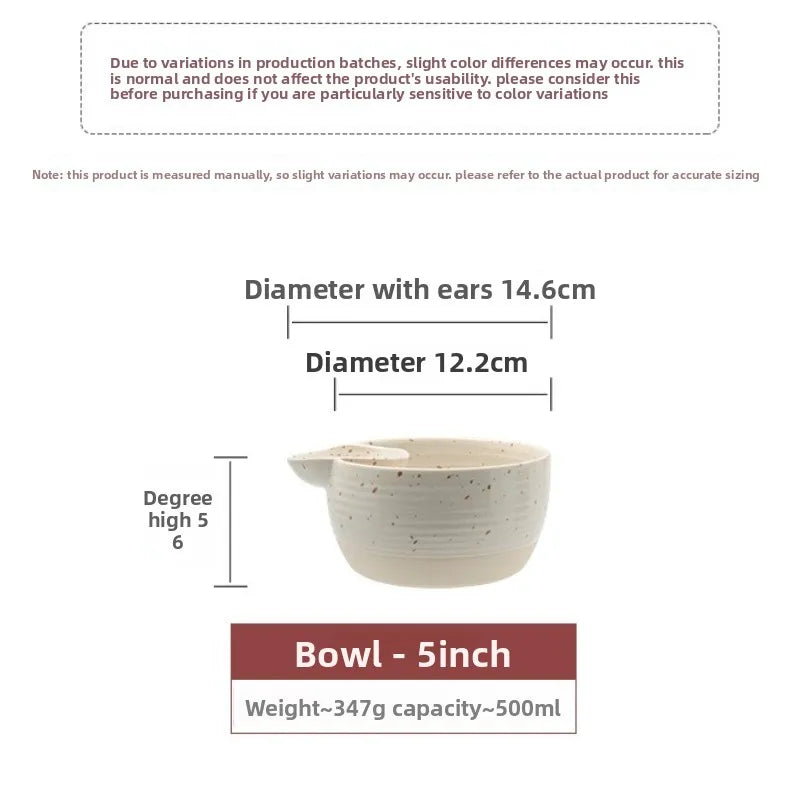 Coarse Pottery Japanese Ramen Bowl Set