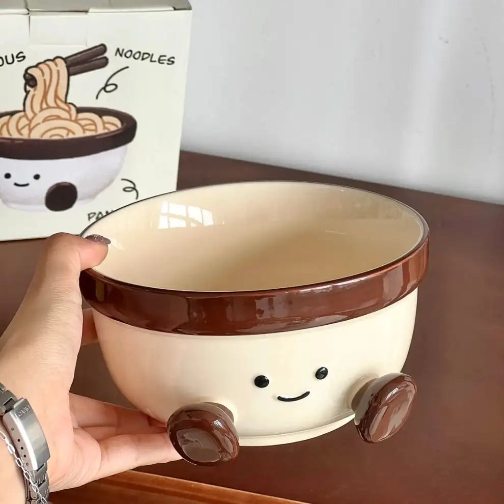 Footed Ceramic Ramen Bowl 1000ML