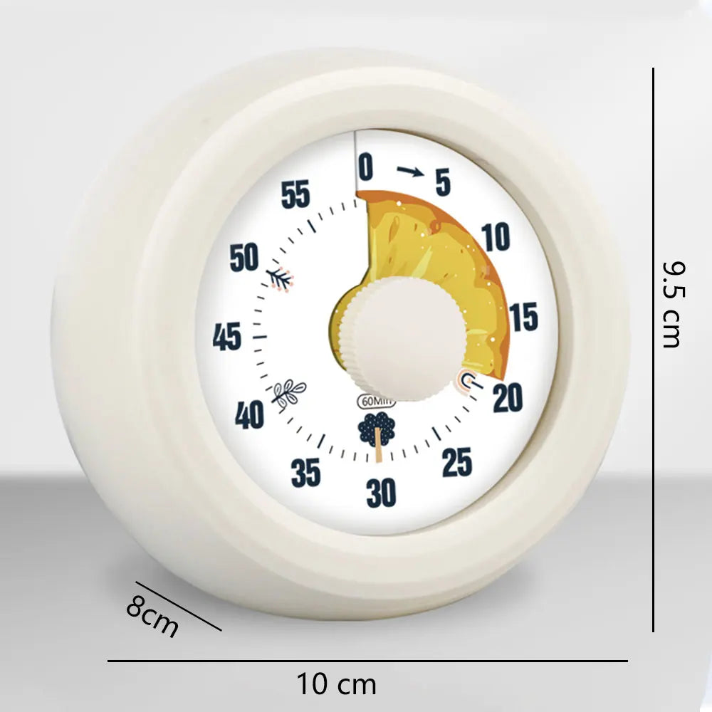 Round Visual Timer Self-discipline Tool 60-minute Countdown Kitchen Cooking Homework Exercise Stopwatch Kid's Time Management