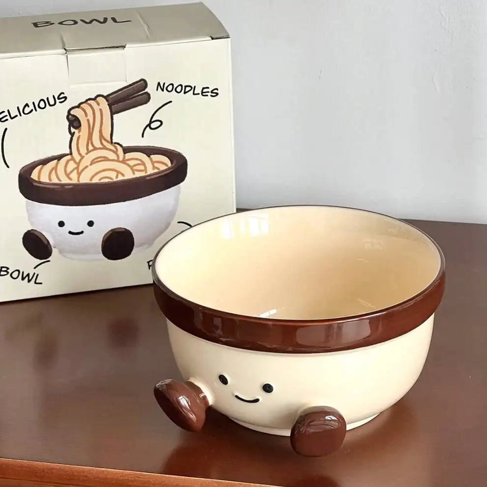 Footed Ceramic Ramen Bowl 1000ML