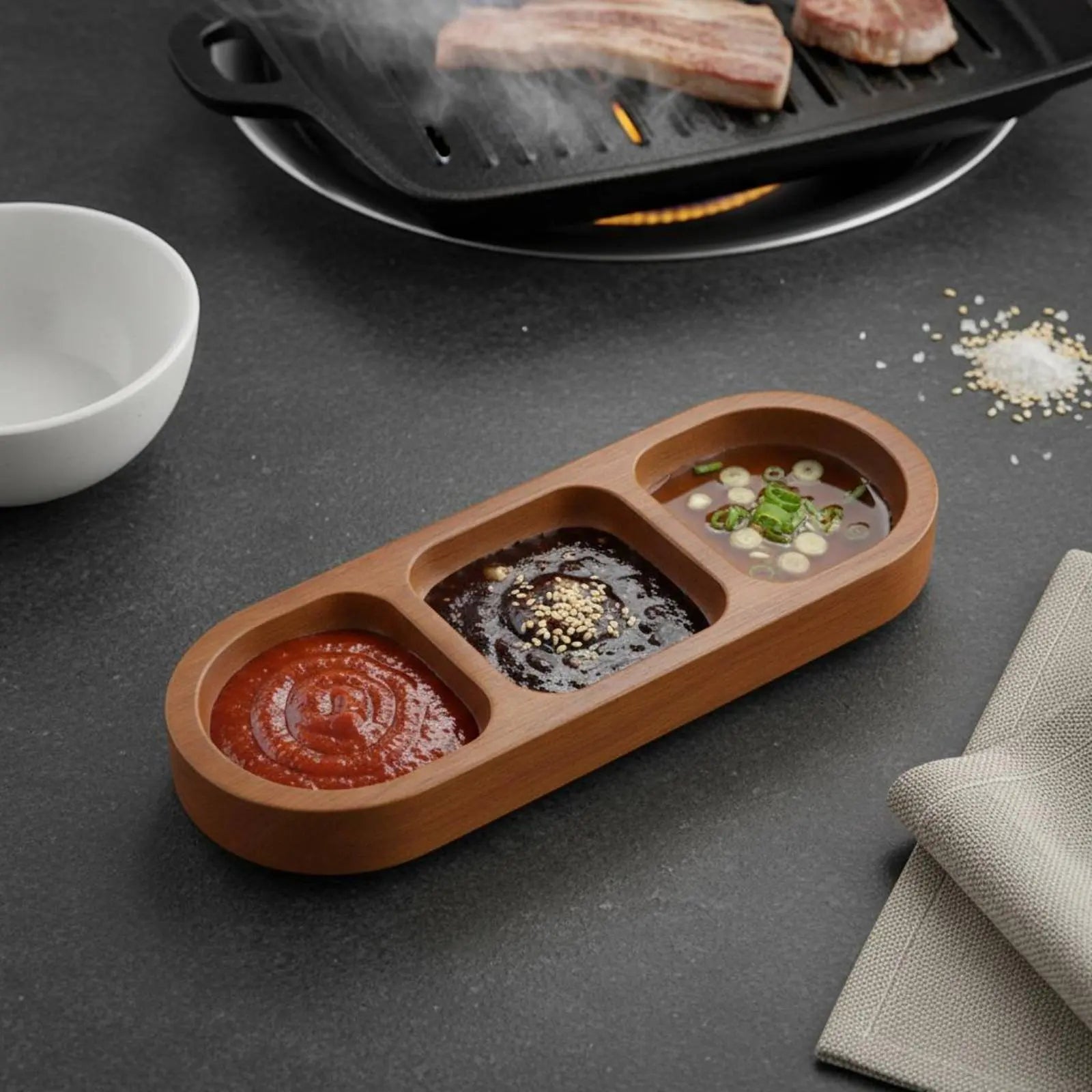 Korean Wooden Divided Bowl