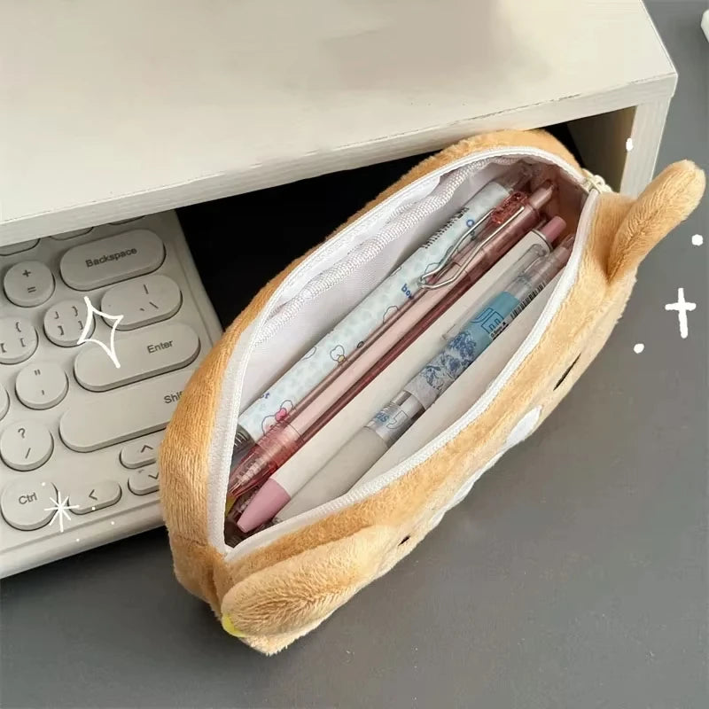 Kawaii Pencil Cases For Kids Girls Cute Cartoon Bear Pencil Pouch Organizer Pen Bag School Stationeries Gifts Ins Hot