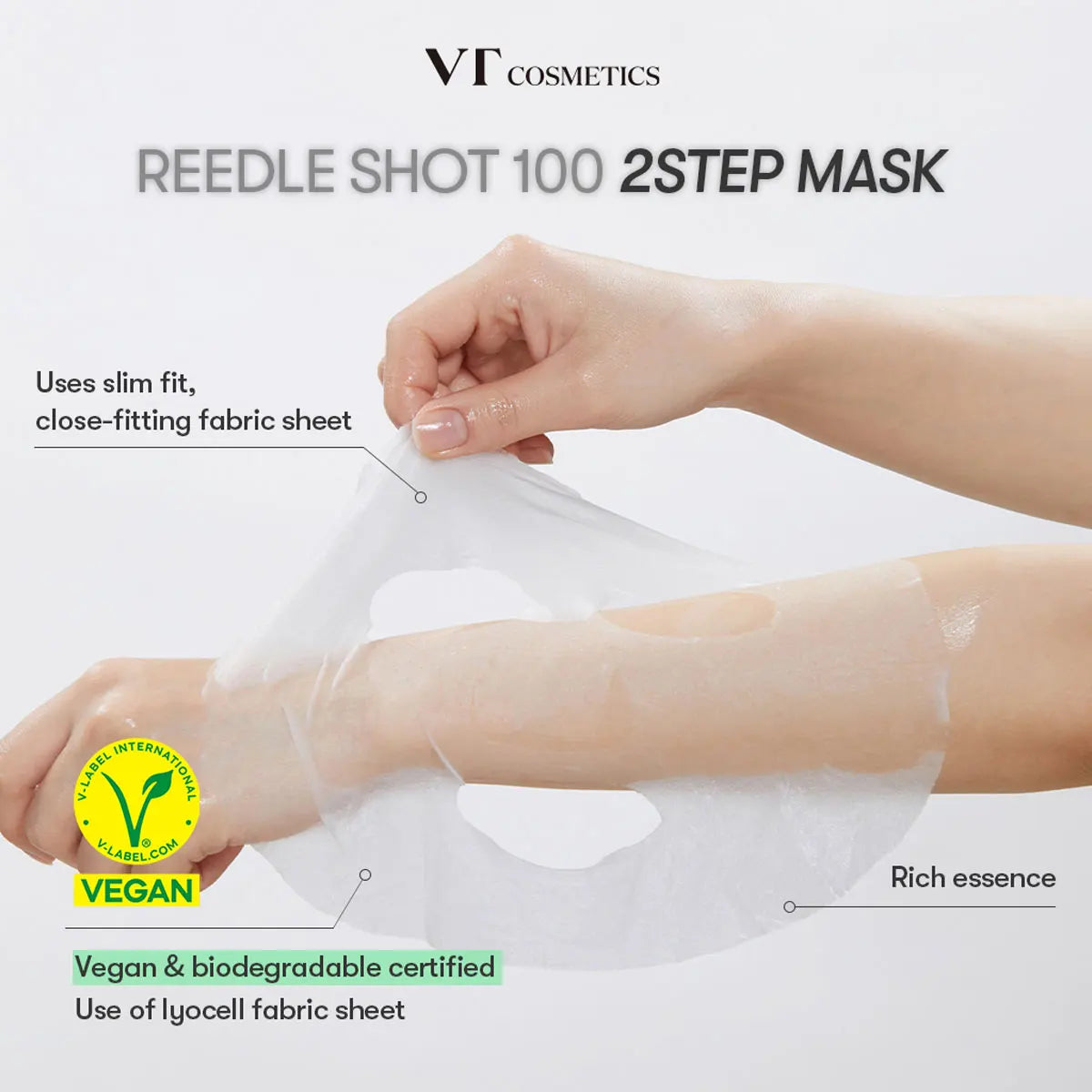 VT Reedle Shot 100 2-Step Mask*5pieces,Intensive Recovery Mask,Glow Mask,Smoothing Care Mask,Korean Skincare,Korean Makeup