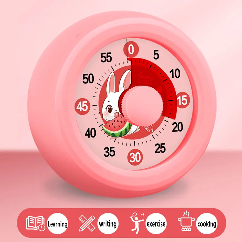 Round Visual Timer Self-discipline Tool 60-minute Countdown Kitchen Cooking Homework Exercise Stopwatch Kid's Time Management