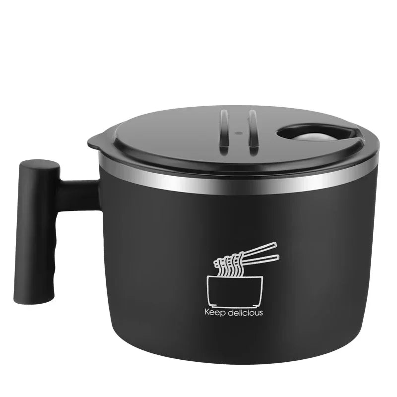 1L Stainless Steel Ramen Noodle Bowl with Lid Handle