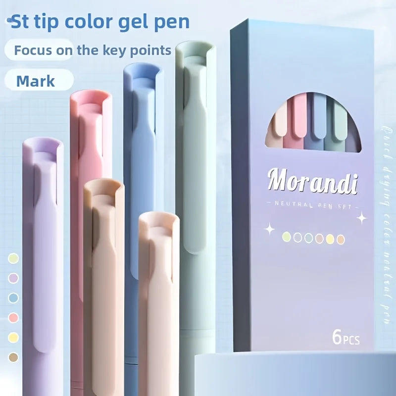 Simple Design Colorful Click-Type Ballpoint Pen High Aesthetic Value INS Student Highlighter Office Signature ST Needle Head Pen