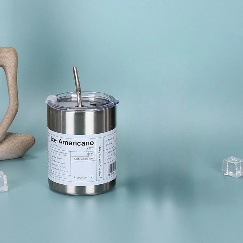 600ml Stainless Steel Insulated Coffee Tumbler with Straw