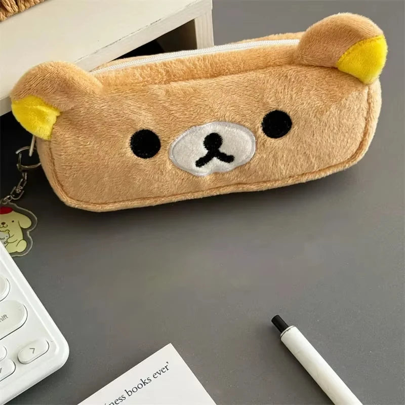 Kawaii Pencil Cases For Kids Girls Cute Cartoon Bear Pencil Pouch Organizer Pen Bag School Stationeries Gifts Ins Hot