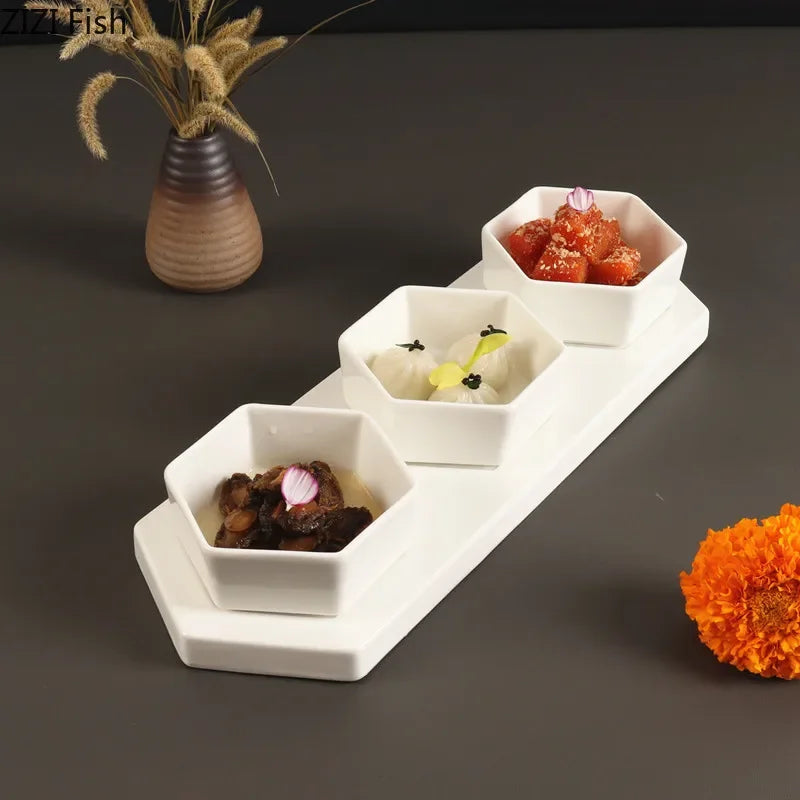 White Porcelain Dessert Snack Platter