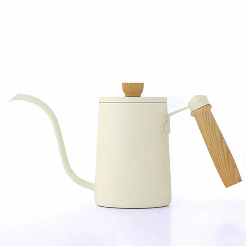 600ml Stainless Steel Gooseneck Kettle Wood Handle
