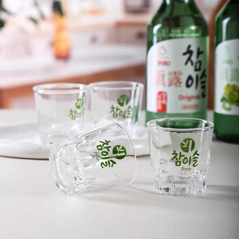 Bamboo Glass Soju Cup 60ml Octagonal Borosilicate