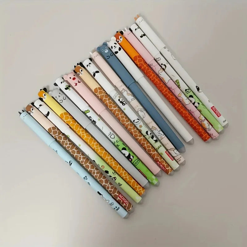 10-Pack of Erasable Pens with Random Designs, Cute Animal Erasable Pens, Erasable Gel Pens, Cartoon Student-Specific Stationery