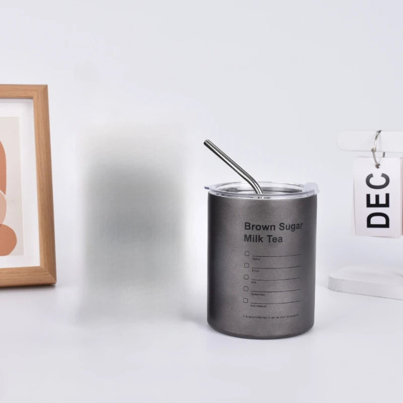 600ml Stainless Steel Insulated Coffee Tumbler with Straw