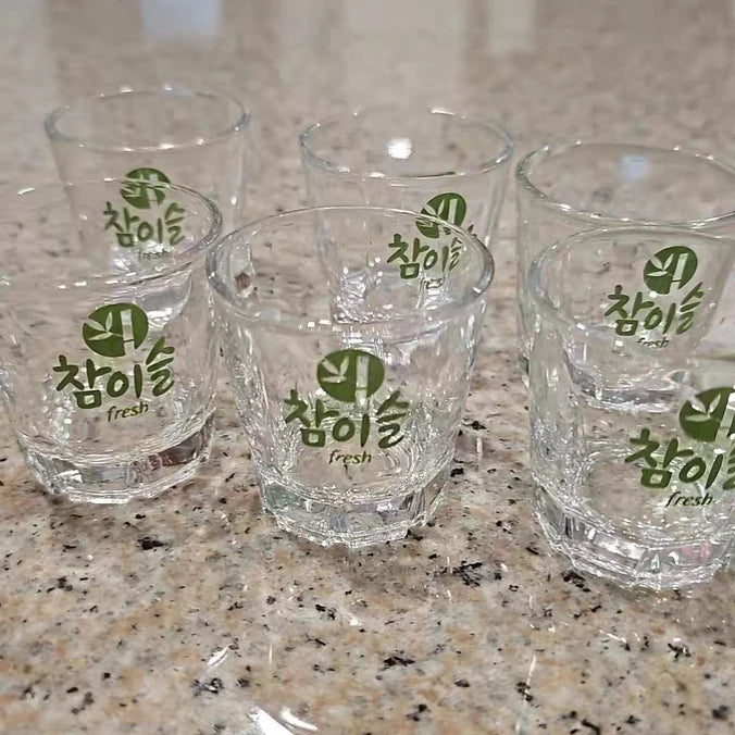 Bamboo Glass Soju Cup 60ml Octagonal Borosilicate
