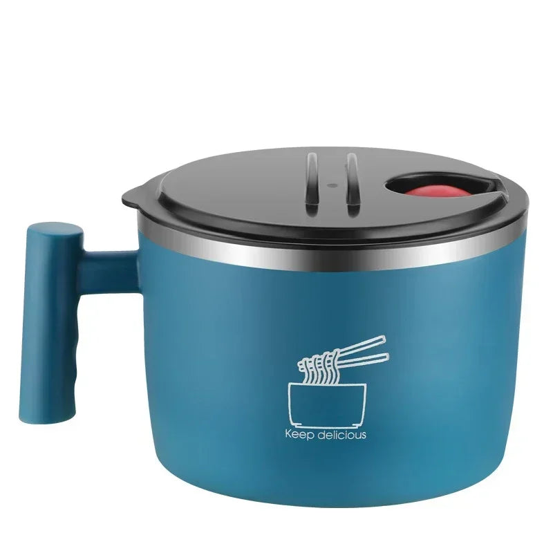 1L Stainless Steel Ramen Noodle Bowl with Lid Handle