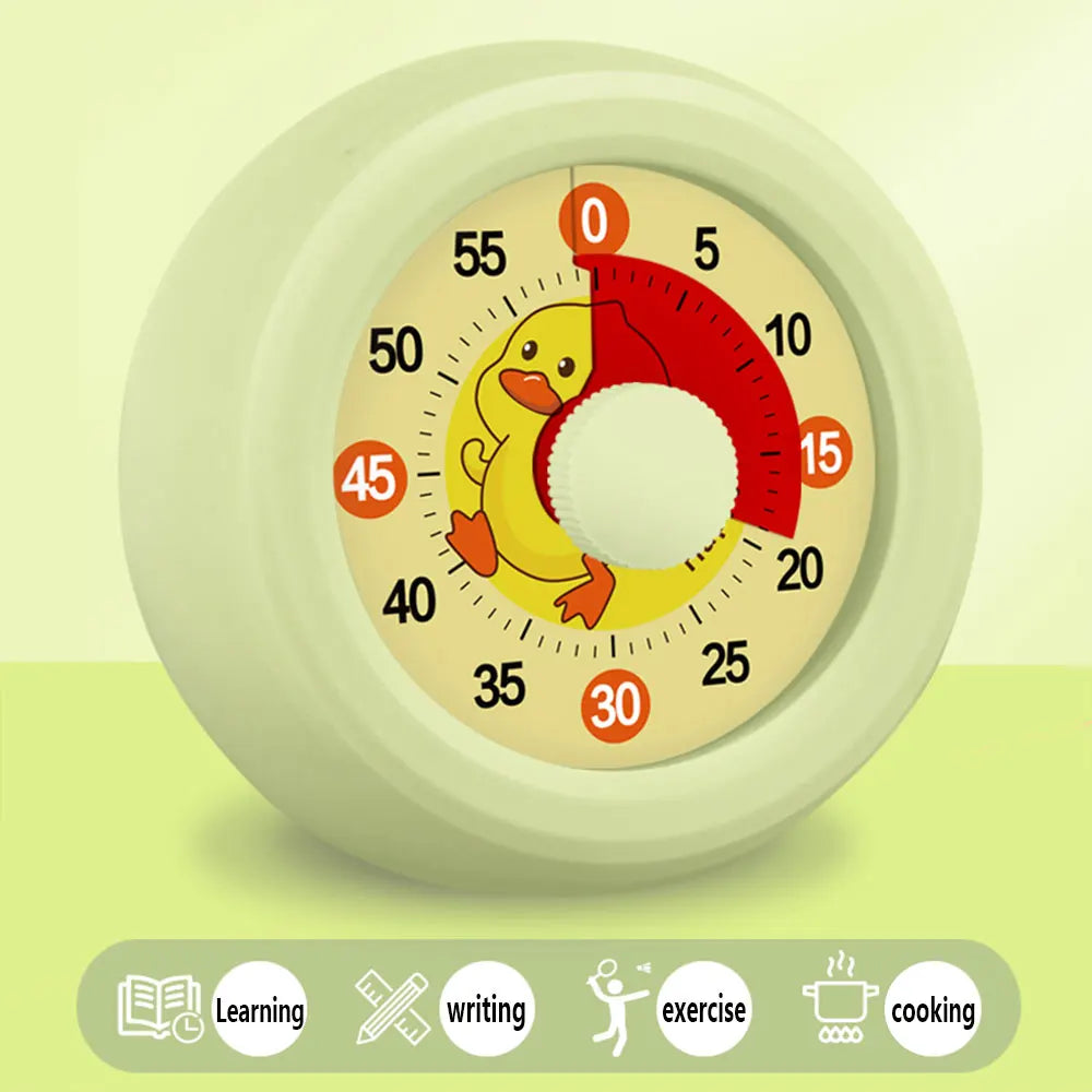 Round Visual Timer Self-discipline Tool 60-minute Countdown Kitchen Cooking Homework Exercise Stopwatch Kid's Time Management