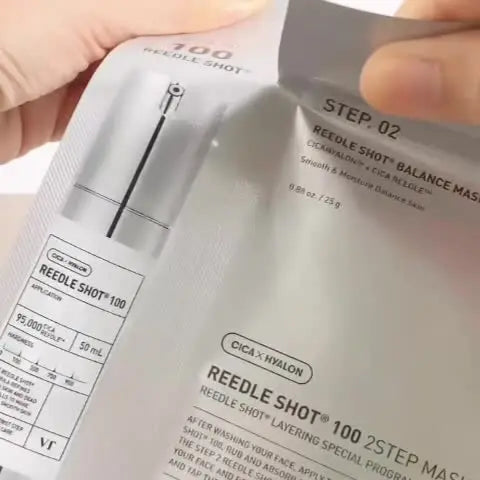 VT Reedle Shot 100 2-Step Mask*5pieces,Intensive Recovery Mask,Glow Mask,Smoothing Care Mask,Korean Skincare,Korean Makeup