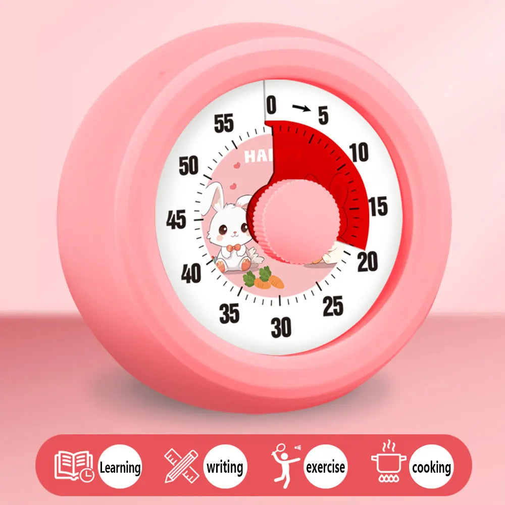 Round Visual Timer Self-discipline Tool 60-minute Countdown Kitchen Cooking Homework Exercise Stopwatch Kid's Time Management