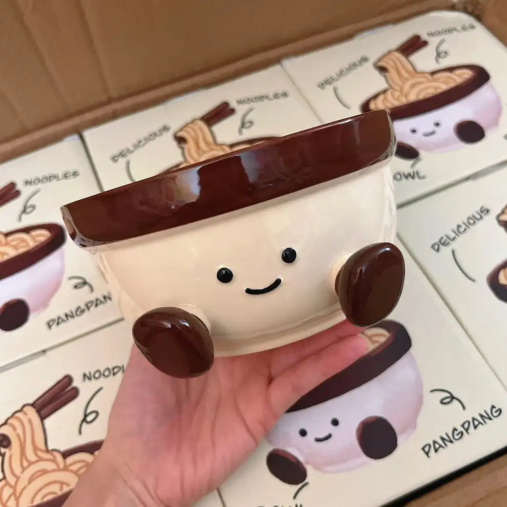 Footed Ceramic Ramen Bowl 1000ML