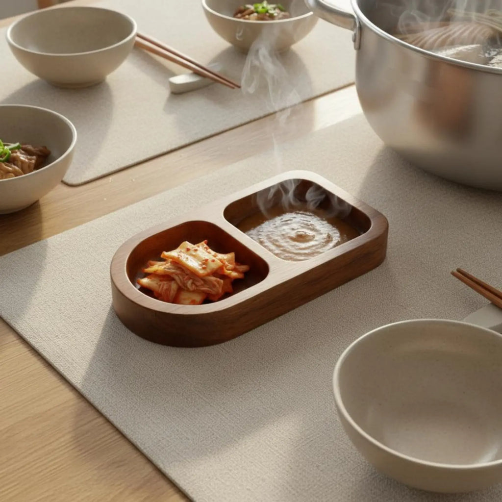 Korean Wooden Divided Bowl