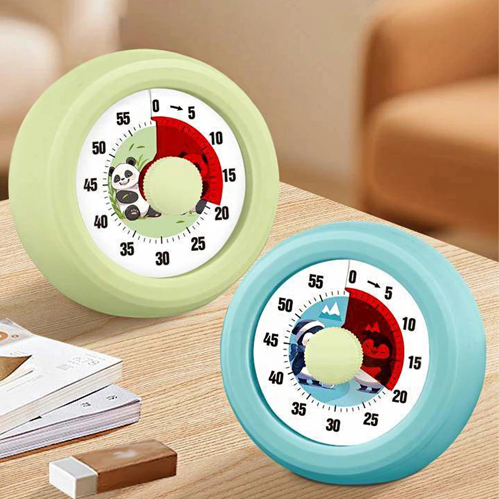 Round Visual Timer Self-discipline Tool 60-minute Countdown Kitchen Cooking Homework Exercise Stopwatch Kid's Time Management