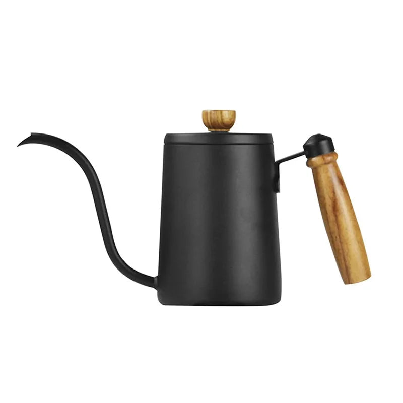 600ml Stainless Steel Gooseneck Kettle Wood Handle