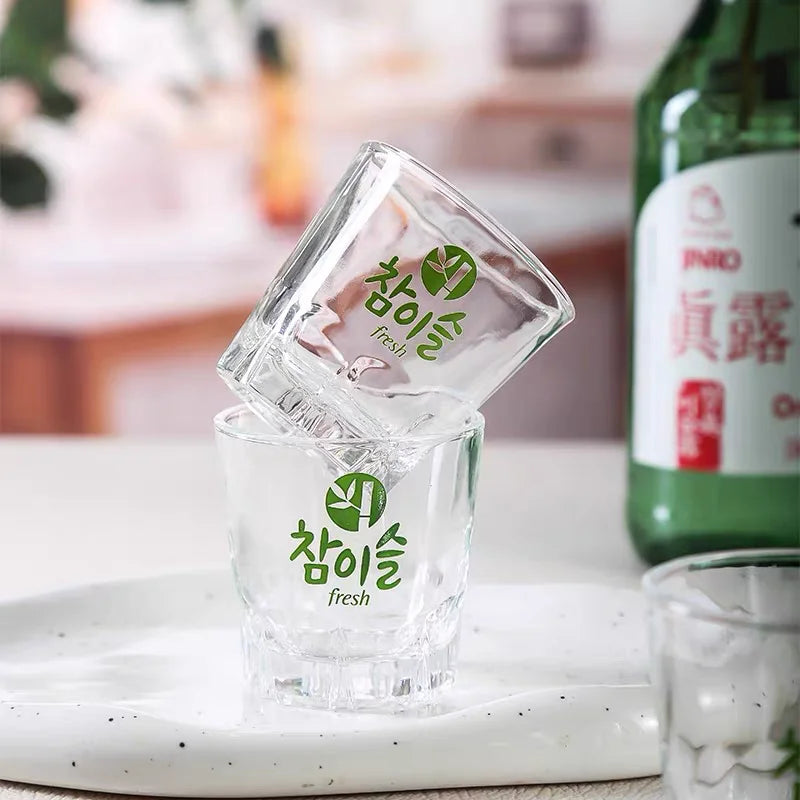 Bamboo Glass Soju Cup 60ml Octagonal Borosilicate